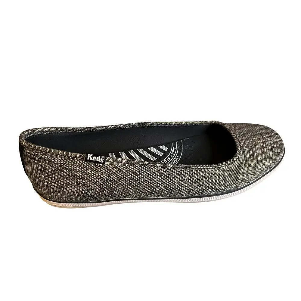 Keds Black & Metallic Gold Slip On Sneakers 8.5